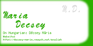 maria decsey business card